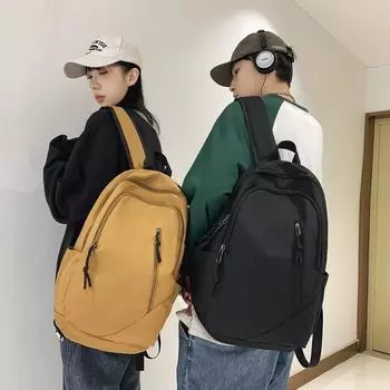 Однотонный износостойкий и прочный рюкзак для старшей школы, школьный рюкзак чёрный