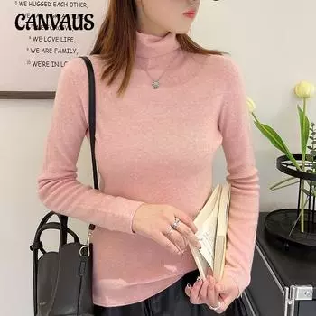 Однотонный кашемировый свитер, черный пуловер, нижняя одежда, осенне-зимняя трикотажная рубашка One Size чёрный