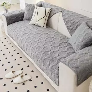 Однотонный коврик для дивана, утолщенный, удобный, противоскользящий, подушка для сиденья, современный, минималистичный, удобный, дышащий, пыленепроницаемый, полотенце для дивана 70x70cm 1pcs белый