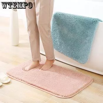 Однотонный коврик для двери ванной комнаты, утолщенный противоскользящий, быстросохнущий, плюшевый ковер, коврик для двери ванной комнаты, спальни 40x60cm