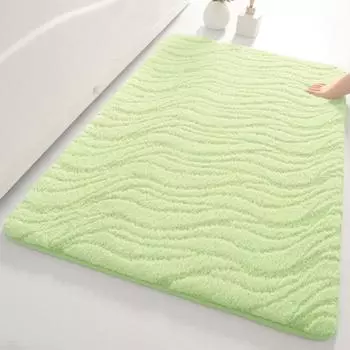 Однотонный коврик для ванной комнаты, пригодный для машинной стирки, впитывающий коврик для ванной из искусственного меха кролика, нескользящий полосатый ковер для ванной комнаты 40x60cm