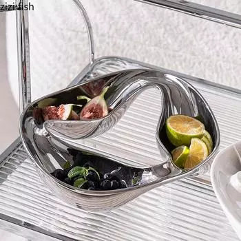 Однотонный круглый керамический поднос для фруктов, закусок, поднос для орехов, чайный столик, поднос для конфет, десертная тарелка, бытовые креативные подносы для хранения