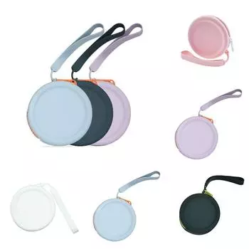 Однотонный круглый силиконовый кошелек для монет мини-сумка для хранения кабеля для передачи данных помада косметичка женская синий