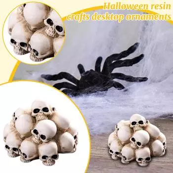 Однотонный - Куча Скелетов Хэллоуин Ужасы Скелет Креативный Декор Сцены Аксессуары Настольные Маленькие Украшения DIY Изделия из Смолы One Size
