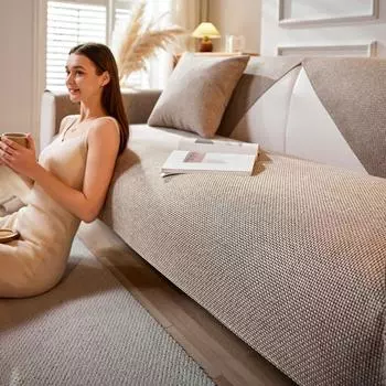 Однотонный лен Современный [] Четыре сезона Универсальный нескользящий старый грубый чехол для диванной подушки Покрывало Полотенце Все включено Pillow Case45X45cm