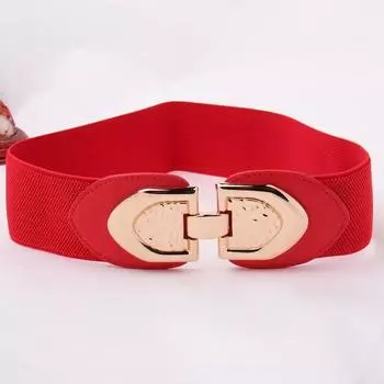 Однотонный Массовый Одинарный Круг Универсальный Взрослый Четыре Сезона Этнический Стиль, Эластичный, Эластичный Пояс, Эластичная Ширина 6 См красный