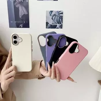 Однотонный матовый чехол для iPhone 16 Plus 15 14 13 12 Pro Max 11 ударопрочный жесткий ПК Hybird TPU тонкий 2 в 1 чехол iPhone 16 серый