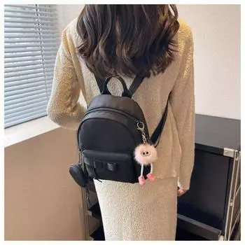 Однотонный мини-рюкзак с сумкой для наушников, школьные сумки, модный женский рюкзак для отдыха на природе