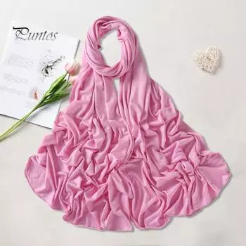 Однотонный модальный шарф, гладкий мягкий длинный платок, мягкий дышащий универсальный женский платок, яркий блестящий платок бежевый