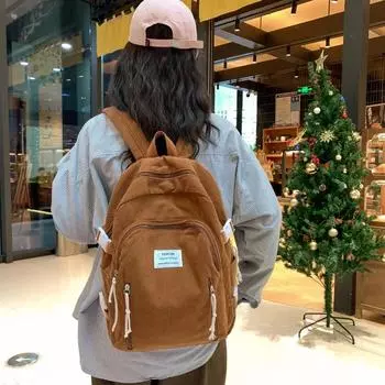 Однотонный модный бархатный рюкзак, новый высококачественный женский повседневный внутренний карман на молнии для девочек