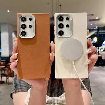 Однотонный модный чехол MagSafe Magnetic для Samsung S24 FE S23 Ultra S22 S21 S20 FE Мягкий противоударный чехол для телефона из матового ТПУ с беспроводной зарядкой Samsung S24 FE чёрный