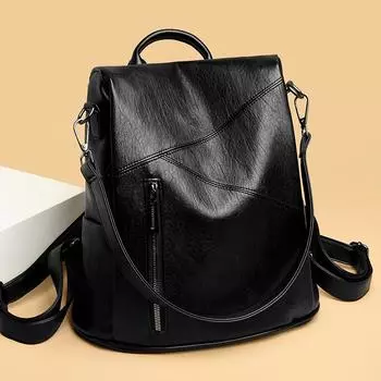 Однотонный модный мягкий рюкзак с пряжкой сзади и высококачественным внутренним отделением большой вместимости