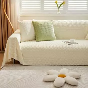 Однотонный молочный бархатный чехол для дивана, тканевый ленивый мягкий плюшевый зимний чехол для диванной подушки, универсальное универсальное одеяло. 180*130