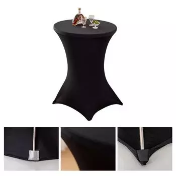 Однотонный набор для барной стойки, обеденный стол, скатерть для банкетного стола, коктейльный круглый столик, белая эластичная скатерть 60cm белый