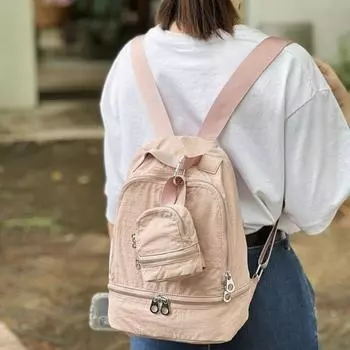 Однотонный нейлоновый мини-рюкзак с подвеской на ремне, портативный кошелек, сумка для хранения мелочи зелёный