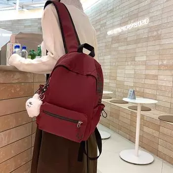 Однотонный нейлоновый рюкзак для школьников, легкий школьный рюкзак для путешествий на открытом воздухе, большой емкости Small светло-синий