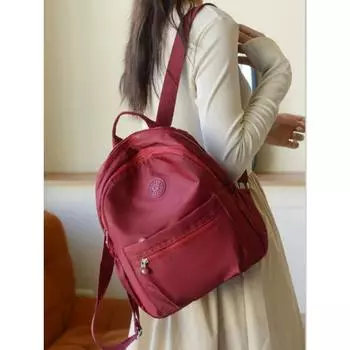 Однотонный нейлоновый рюкзак, легкий дорожный школьный рюкзак, модный рюкзак для работы, дорожную сумку можно повесить в багаж темно-синий