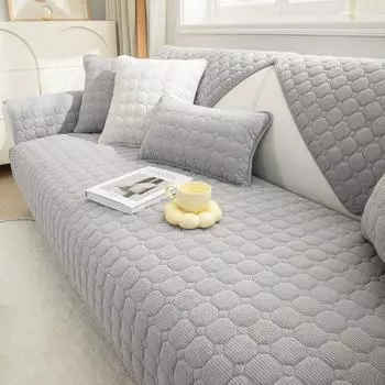 Однотонный нескользящий чехол для дивана, утолщенный мягкий плюшевый диван, подушка, полотенце для гостиной, мебель, декор, чехлы, чехлы для диванов 70x70cm жёлтый