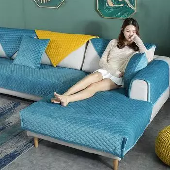 Однотонный нескользящий чехол для дивана, утолщенный мягкий плюшевый диван, подушка, полотенце для гостиной, мебель, декор, чехлы, чехлы для диванов 70x70CM 1pc