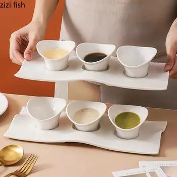 Однотонный нестандартный набор столовых приборов Ресторан Десертная миска для суши Суповая миска Тарелка для макания Молекулярная кухня Специальная столовая посуда