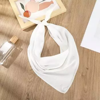 Однотонный платок на голову Элегантный белый треугольный платок для волос Повязки для волос Тюрбан Повязки на голову для женщин Ретро бандана Аксессуары для волос
