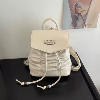 Однотонный плиссированный женский рюкзак, рюкзак, сумка на одно плечо, в студенческом стиле, для студентов, работающих на работе