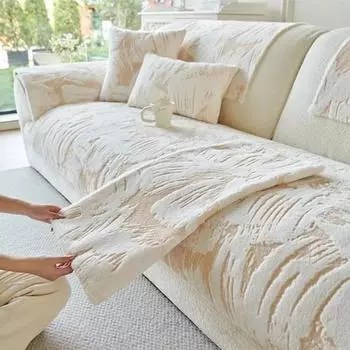 Однотонный плюшевый чехол для дивана с кроликом, осенне-зимний теплый чехол для дивана, мягкий нескользящий чехол для дивана в форме буквы L, декор для дома 70x70 A