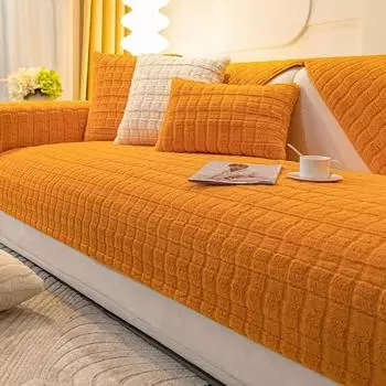 Однотонный плюшевый чехол для дивана, теплый, утолщенный, нескользящий, мягкий, с изображением зимнего кролика, плюшевый чехол для подушки, наволочки, декор для гостиной 45X45cm pillowcase