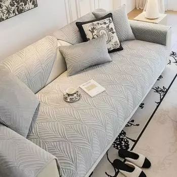 Однотонный плюшевый коврик для дивана, современный чехол, утолщенная мягкая удобная подушка для сиденья, простое дышащее нескользящее полотенце для дивана 70x70cm 1pcs