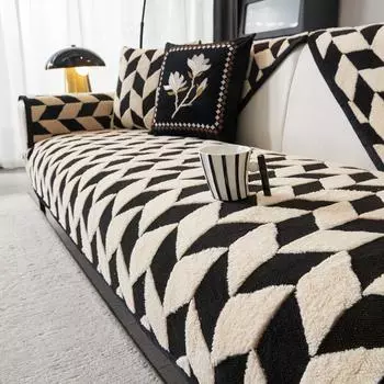 Однотонный плюшевый коврик для дивана, универсальный круглый год, подходит для домашних животных и устойчив к царапинам, нескользящий чехол для дивана 70x70