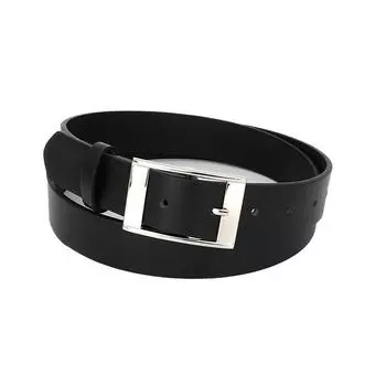 Однотонный Простой Женский Ремень с Серебряной Пряжкой Квадратной Формы Повседневный и Универсальный