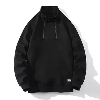 Однотонный пуловер, свободная двухрядная мужская толстовка на молнии L белый