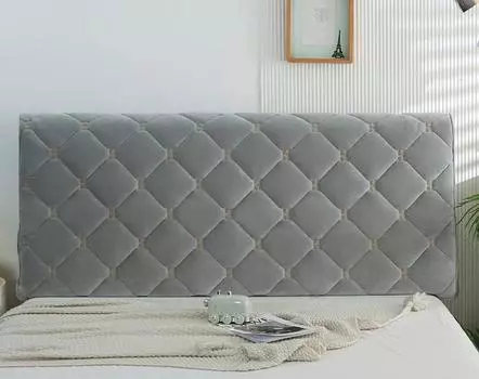 Однотонный роскошный плотный бархатный стеганый чехол для изголовья кровати, высококачественный универсальный чехол для кровати, мягкий плюшевый чехол для изголовья кровати 180x65cm