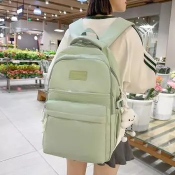 Однотонный рюкзак большой емкости женский рюкзак школьный рюкзак для студента белый