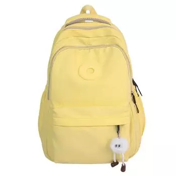 Однотонный рюкзак для девочки, рюкзак для учеников средней школы, легкий рюкзак большой вместимости жёлтый