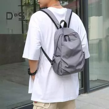 Однотонный рюкзак для мужчин и женщин из ткани Оксфорд, водонепроницаемая школьная сумка, легкий рюкзак с регулируемыми ремнями для работы, путешествий и отдыха на природе чёрный