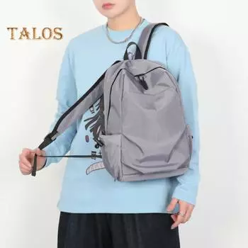 Однотонный рюкзак для мужчин и женщин из ткани Оксфорд, водонепроницаемая школьная сумка, легкий рюкзак с регулируемыми ремнями для работы, путешествий и отдыха на природе чёрный