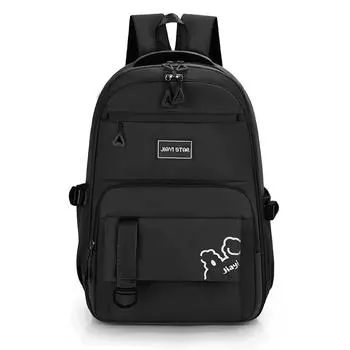 Однотонный рюкзак для школьников, рюкзак для девочек, большой емкости чёрный