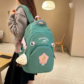 Однотонный рюкзак с несколькими отделениями, большой вместимостью, школьный рюкзак для школьников младших и старших классов, дорожный рюкзак фиолетовый