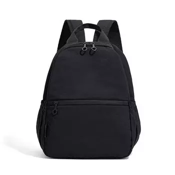 Однотонный рюкзак Женский большой вместимости Легкий дорожный рюкзак чёрный