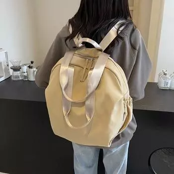 Однотонный рюкзак женский легкий маленький рюкзак дорожный водонепроницаемый школьный рюкзак для студентов чёрный