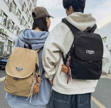 Однотонный рюкзак женский водоотталкивающий нейлоновый легкий школьный рюкзак Outgoing Small Backpack чёрный