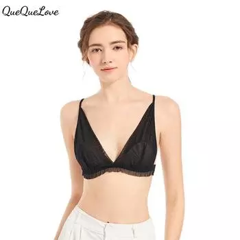 Однотонный сексуальный пляжный бюстгальтер из тюля, бюстгальтер без косточек, тонкий для комфорта S