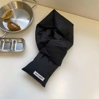 Однотонный шарф-накидка на шею, теплый шарф на осень-зиму, простой шарф в корейском стиле для девочек чёрный