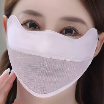 Однотонный шелковый шарф для лица из ледяной сетки, защитная сетка от ультрафиолета, летняя солнцезащитная вуаль для женщин/девочек style7