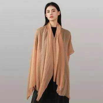 Однотонный шелковый шарф, женский простой тонкий шарф из пряжи, пляжный шарф с защитой от солнца, шарф для поездок на работу 95*195