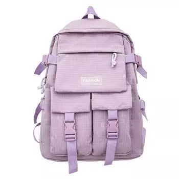 Однотонный школьный рюкзак для женщин, большой емкости, дорожный рюкзак для студентов белый