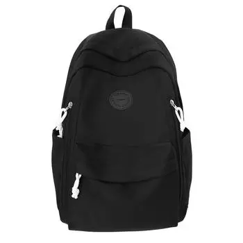 Однотонный школьный рюкзак для женщин, легкий рюкзак чёрный