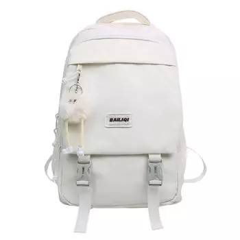 Однотонный школьный рюкзак для женщин, легкий рюкзак Small белый