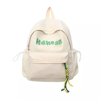 Однотонный школьный рюкзак в стиле колледжа для женщин, легкий рюкзак для путешествий Small белый